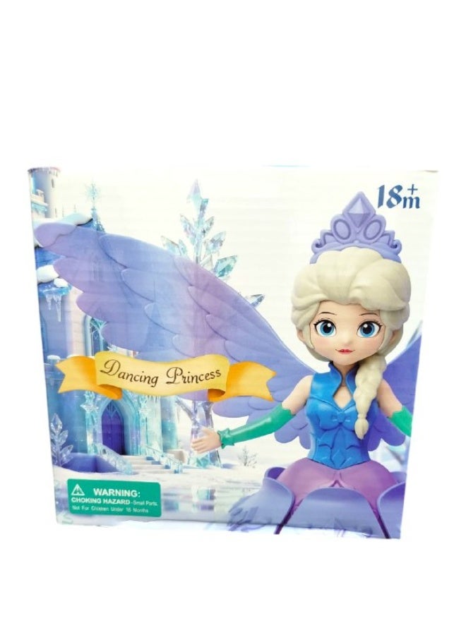 دمية أميرة الرقص بفانوس رمضان، بتصميم قلعة جليدية، فستان أزرق مع تاج بنفسجي، مناسبة للأطفال من عمر 18 شهرًا فما فوق. - Image 1